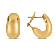 Load image into Gallery viewer, 14k Yellow Gold Fancy Omega Hoops