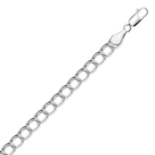 Load image into Gallery viewer, Sterling Silver Small Ridged Circular Chain Bracelet with Rhodium Plating