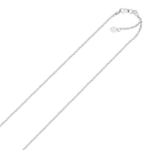 Load image into Gallery viewer, 14k White Gold Adjustable Sparkle Chain 1.5mm