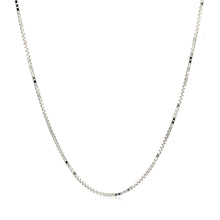 Load image into Gallery viewer, 10k White Gold Adjustable Box Chain 0.85mm