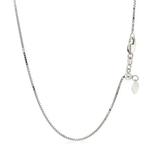 Load image into Gallery viewer, 10k White Gold Adjustable Box Chain 0.85mm