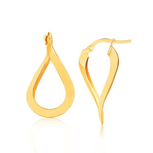 Load image into Gallery viewer, 14k Yellow Gold Flat Polished Twisted Hoop Earrings
