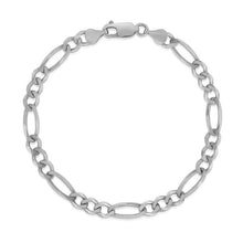 Load image into Gallery viewer, 4.6mm 14k White Gold Solid Figaro Bracelet