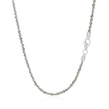 Load image into Gallery viewer, Rhodium Plated 2.2mm Sterling Silver Sparkle Style Chain