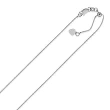 Load image into Gallery viewer, 14k White Gold Adjustable Box Chain 0.7mm
