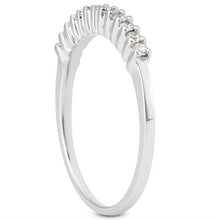 Load image into Gallery viewer, 14k White Gold Raised Shared Prong Diamond Wedding Ring Band