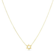 Load image into Gallery viewer, 14k Yellow Gold Star of David Necklace