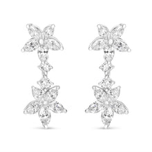 Load image into Gallery viewer, 18k White Gold 6.0 Cttw Marquise Diamond Floral Dangle Drop Earrings (E-F Color, VS1-VS2 Clarity)