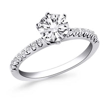 Load image into Gallery viewer, 14k White Gold Engagement Ring with Fishtail Diamond Accents