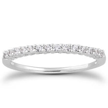 Load image into Gallery viewer, 14k White Gold Shared Prong Diamond Wedding Ring Band with Airline Gallery