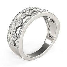 Load image into Gallery viewer, Diamond Studded Square Motif Ring in 14k White Gold (1/2 cttw)