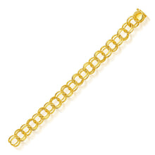 Load image into Gallery viewer, 14k Yellow Gold Solid Double Link Charm Bracelet 10.0mm