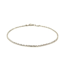 Load image into Gallery viewer, 14k White Gold Solid Diamond Cut Rope Bracelet 1.5mm