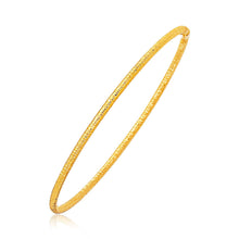 Load image into Gallery viewer, 14k Yellow Gold Thin Textured Stackable Bangle