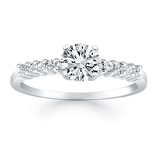 Load image into Gallery viewer, 14k White Gold Shared Prong Accent Diamond Engagement Ring