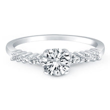 Load image into Gallery viewer, 14k White Gold Shared Prong Accent Diamond Engagement Ring