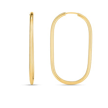 Load image into Gallery viewer, 14k Yellow Gold Endless Large Paperclip Hoop Earrings