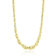 Load image into Gallery viewer, Polished Double Oval Link Chain Necklace in 14k Yellow Gold