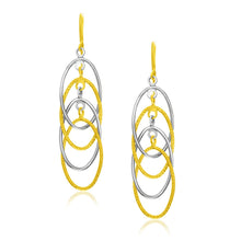Load image into Gallery viewer, 14k Two-Tone Gold Multiple Layer Interlaced Earrings