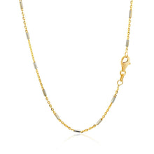 Load image into Gallery viewer, Bar Links Pendant Chain in 14k Two Tone Gold (1.4mm)