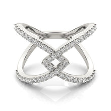 Load image into Gallery viewer, 14k White Gold Fancy Entwined Design Diamond Ring (1/2 cttw)
