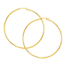Load image into Gallery viewer, 14k Yellow Gold Large Polished Hoop Earrings