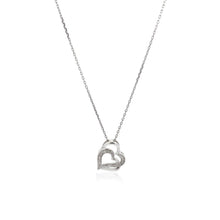 Load image into Gallery viewer, Sterling Silver Dual Heart Motif Pendant with Diamonds (.06 cttw)