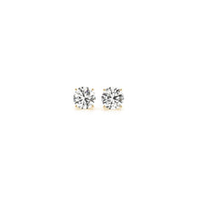 Load image into Gallery viewer, 1/2 cttw Lab Grown Round Diamond Stud Earrings 14k Yellow Gold (G/VS2)
