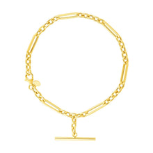 Load image into Gallery viewer, 14k Yellow Gold 7 1/5 inch Alternating Oval and Round Chain Bracelet with Toggle