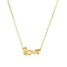 Load image into Gallery viewer, 14k Yellow Gold Script LOVE Necklace