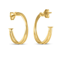 Load image into Gallery viewer, 14k Yellow Gold Large Crossover Hoops
