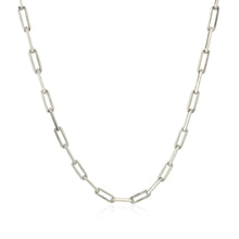 Load image into Gallery viewer, Sterling Silver Rhodium Plated Paperclip Chain (2.5 mm)