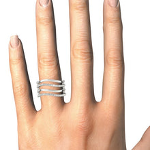Load image into Gallery viewer, 14k White Gold Multiple Band Design Ring with Diamonds (3/8 cttw)