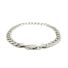 Load image into Gallery viewer, Rhodium Plated 7.2mm Sterling Silver Curb Style Bracelet