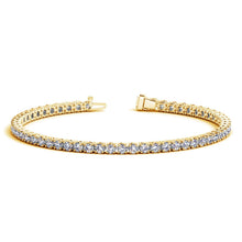 Load image into Gallery viewer, Lab Grown Round Diamond Tennis Bracelet in 14k Yellow Gold (5 cctw F/G VS2/SI1)