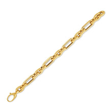 Load image into Gallery viewer, 14k Yellow Gold Italian Alternating Paperclip Oval Links Bracelet (9.30 mm)