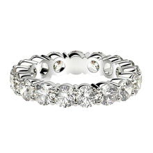 Load image into Gallery viewer, Round Cut Lab Grown Diamond Eternity Ring in 14k White Gold (3 cttw FG/VS2)