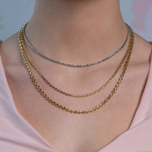 Load image into Gallery viewer, Moon Cut Bead Chain in 14k White Gold (2.50 mm)