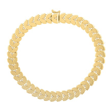 Load image into Gallery viewer, 14k Yellow Gold 7 1/2 inch Laurel Leaf Bracelet with Diamond (7.40 mm)