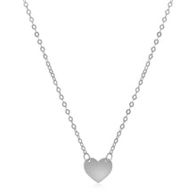 Load image into Gallery viewer, 14k White Gold Polished Mini Heart Necklace