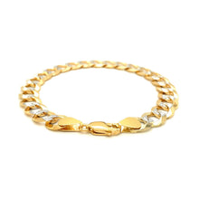 Load image into Gallery viewer, 10 mm 14k Two Tone Gold Pave Curb Bracelet