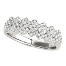 Load image into Gallery viewer, Diamond Studded Wide Multi-Diagonal Pattern Ring in 14k White Gold (5/8 cttw)