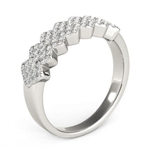 Load image into Gallery viewer, Diamond Studded Wide Multi-Diagonal Pattern Ring in 14k White Gold (5/8 cttw)