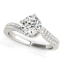 Load image into Gallery viewer, 14k White Gold Spiral Design Pronged Diamond Engagement Ring (1 1/8 cttw)