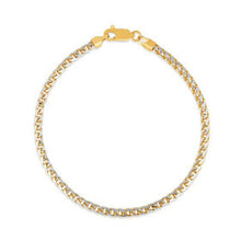 Load image into Gallery viewer, Round Pave Franco Chain Bracelet in 14k Yellow Gold (3.15 mm)