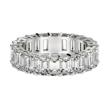 Load image into Gallery viewer, Emerald Cut Lab Grown Diamond Eternity Ring in 14k White Gold (4 cttw FG/VS2)