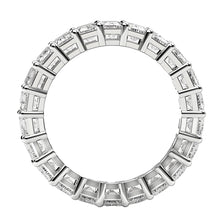 Load image into Gallery viewer, Emerald Cut Lab Grown Diamond Eternity Ring in 14k White Gold (4 cttw FG/VS2)
