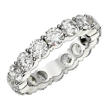 Load image into Gallery viewer, Round Cut Lab Grown Diamond Eternity Ring in 14k White Gold (4 cttw FG/VS2)