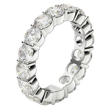 Load image into Gallery viewer, Round Cut Lab Grown Diamond Eternity Ring in 14k White Gold (4 cttw FG/VS2)