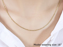 Load image into Gallery viewer, 18k Yellow Gold Diamond Cut Cable Link Chain (1.40 mm)
